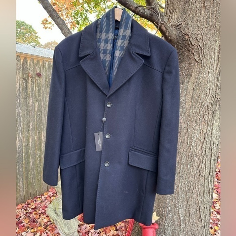 Kenneth Cole‎ Men’s Earle Short Peacoat with Removable Scarf (Navy) (NWT)